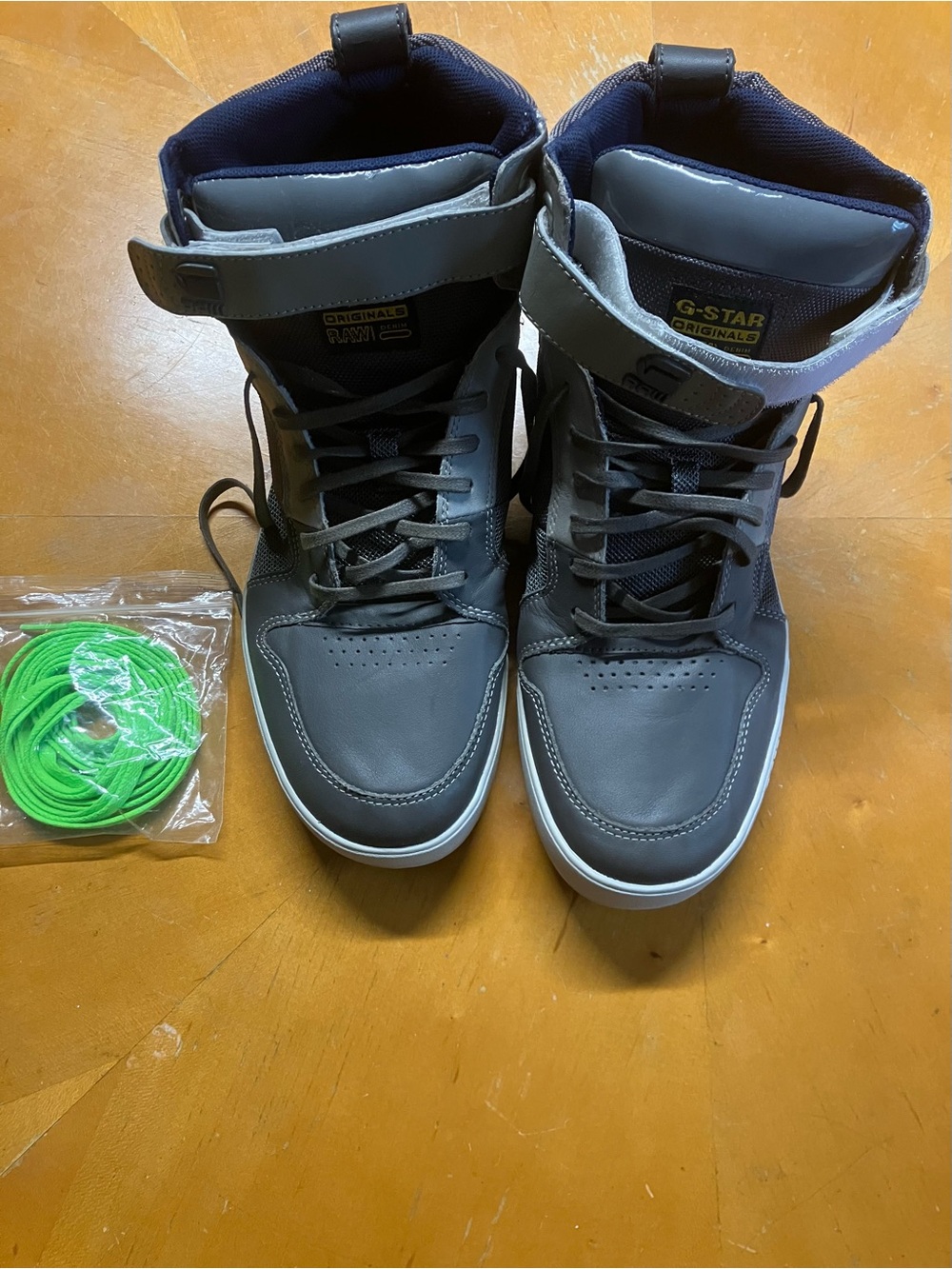 G-Star Raw Gray High Top Strap Sneakers Sz 10